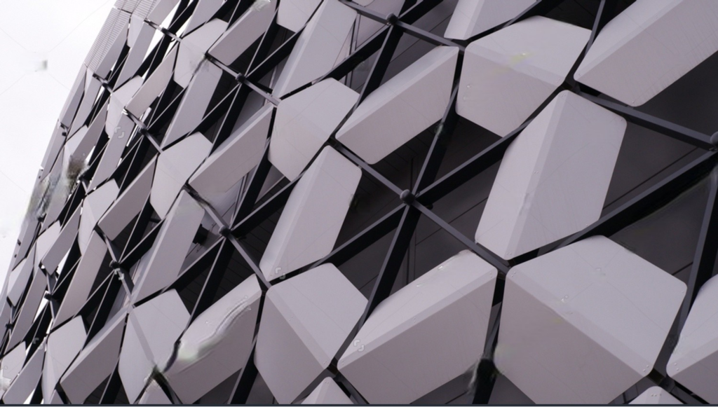 4-Modern architecture. Panels like honeycombs